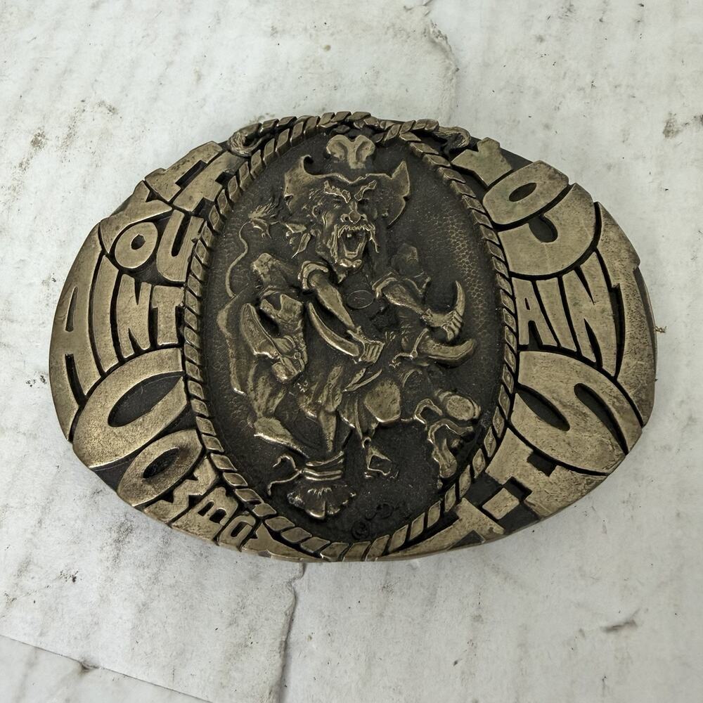 Vintage Award Design Brass Medals Belt Buckle, If You Aint Cowboy You Aint S**t,